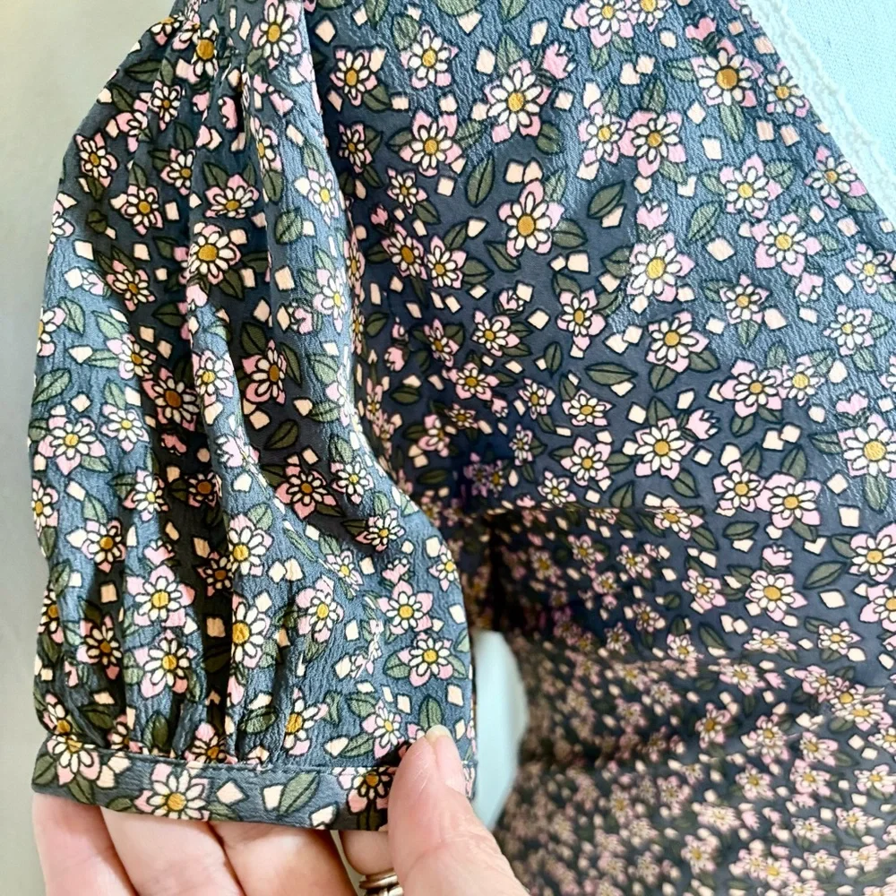 NATURAL LIFE Juliette Dress Floral Grey/Pink Boho Cottage Maxi Dress~ Large 🧡 - Picture 5 of 11